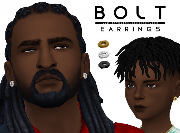  Onyx Sims: Bolt Earrings