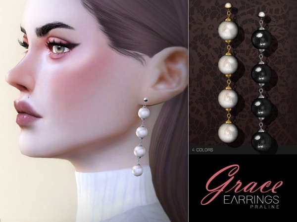  The Sims Resource: Grace Earrings by Pralinesims