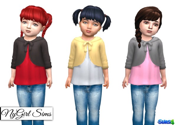  NY Girl Sims: Shirt with Hooded Cardigan for Toddler