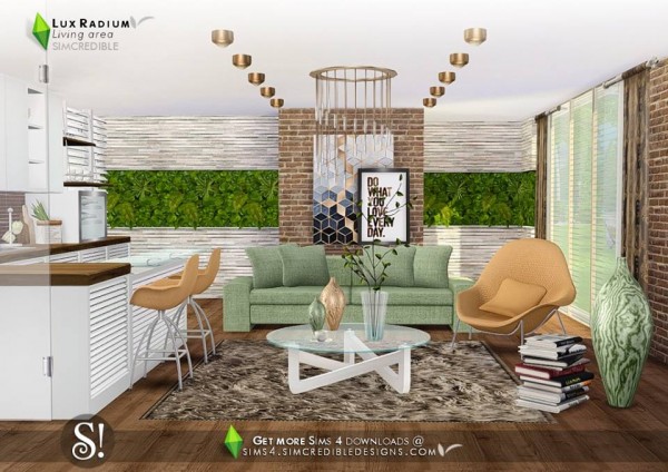  SIMcredible Designs: Lux Radium livingroom and kitche open space