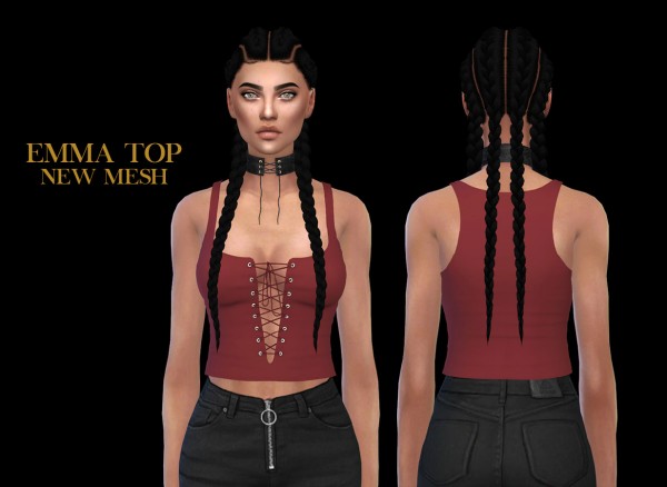  Leo 4 Sims: Emma top recolored