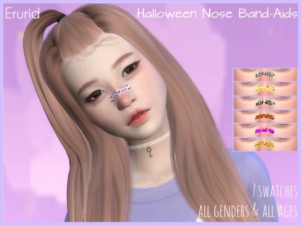  The Sims Resource: Halloween Nose Band Aids by Erurid