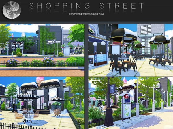  The Sims Resource: Shopping Street by Pralinesims