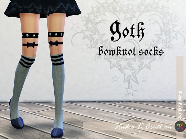  Studio K Creation: Goth Bowknot socks