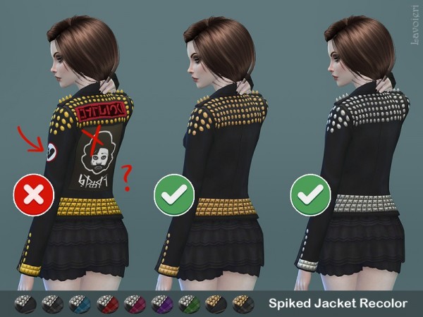  The Sims Resource: Spiked Jacket Recolor by Lavoieri