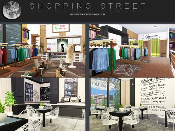 The Sims Resource: Shopping Street by Pralinesims • Sims 4 Downloads