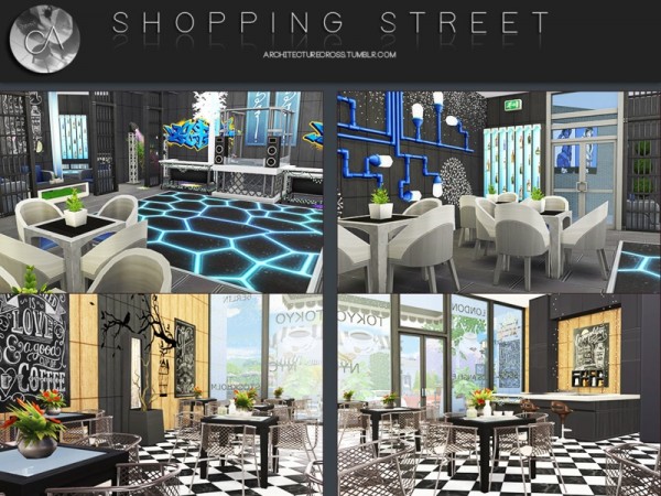  The Sims Resource: Shopping Street by Pralinesims