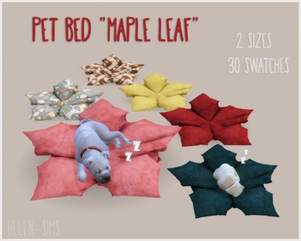  Helen Sims: Pet Bed Maple Leaf