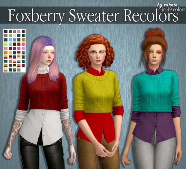  Tukete: Foxberry Sweater Recolors