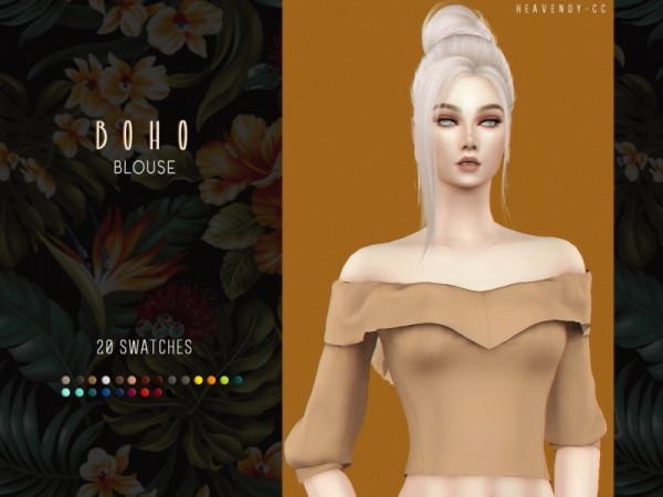  The Sims Resource: Boho Blouse by Heavendy cc