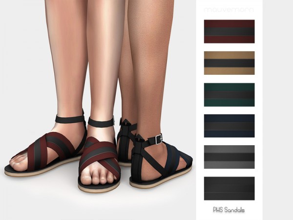  The Sims Resource: Crisscross strap sandals Sandals by mauvemorn