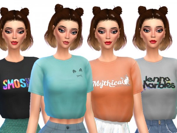  The Sims Resource: Trendy Cropped Tees by Wicked Kittie