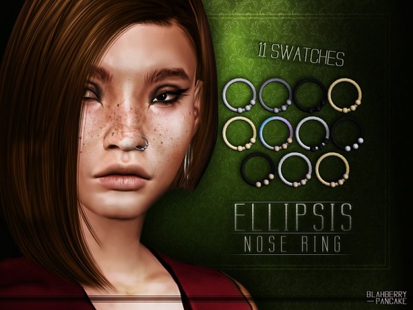  The Sims Resource: Ellipsis Nose Ring by Blahberry Pancake