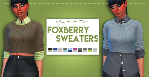  Simsworkshop: Foxberry Sweaters by Weepingsimmer