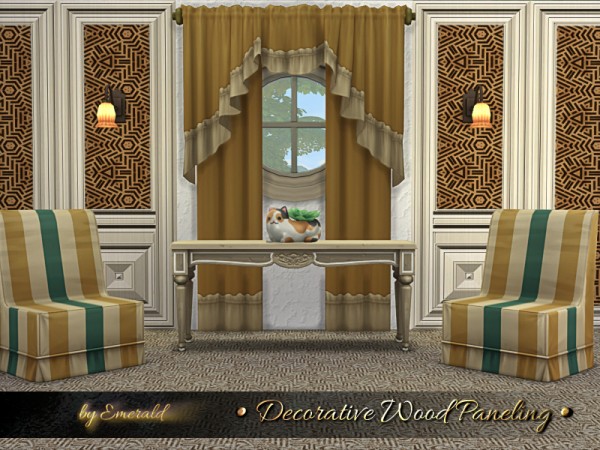  The Sims Resource: Decorative Wood Paneling by emerald