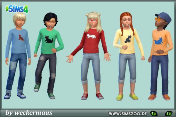  Blackys Sims 4 Zoo: Long Tshirt Cats  by weckermaus
