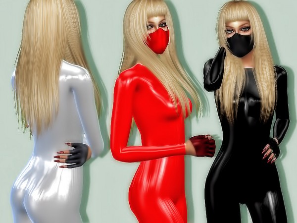  The Sims Resource: Simple Latex Jumpsuit by Sharareh