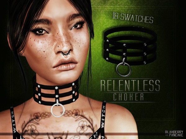  The Sims Resource: Relentless Choker by Blahberry Pancake