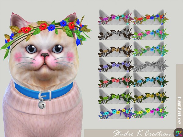  Studio K Creation: Flowers headpiece for cat