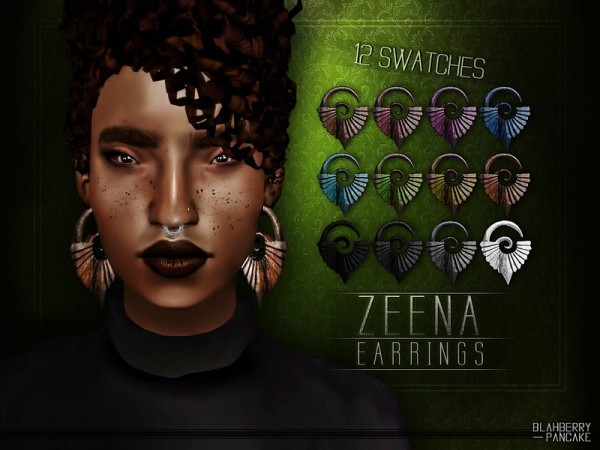  The Sims Resource: Zeena Earrings by Blahberry Pancake