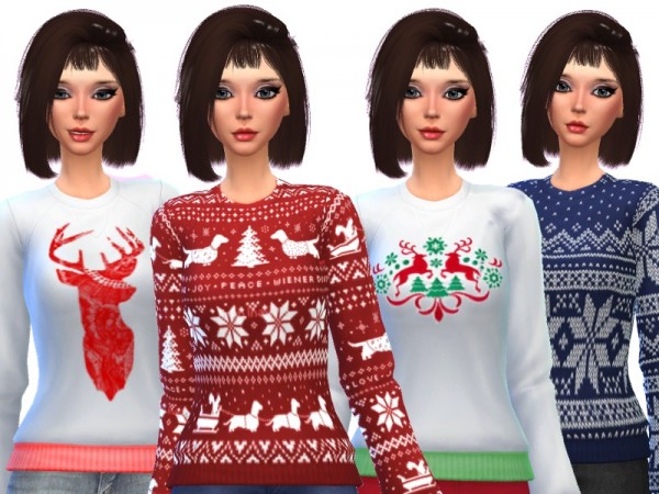  The Sims Resource: Ugly Christmas Sweaters by Wicked Kittie