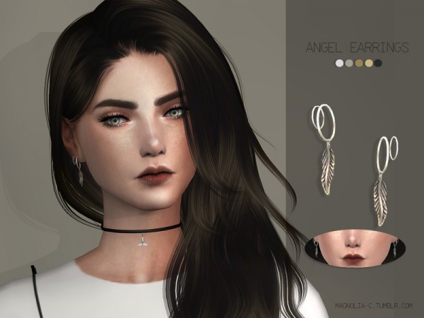  The Sims Resource: Angel Earrings by magnolia c