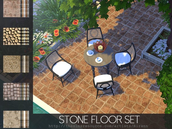  The Sims Resource: Stone Floor Set by Rirann