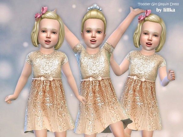  The Sims Resource: Toddler Girl Sequin Dress by lillka