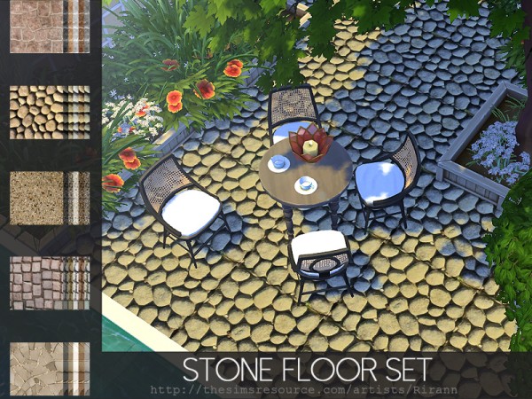  The Sims Resource: Stone Floor Set by Rirann