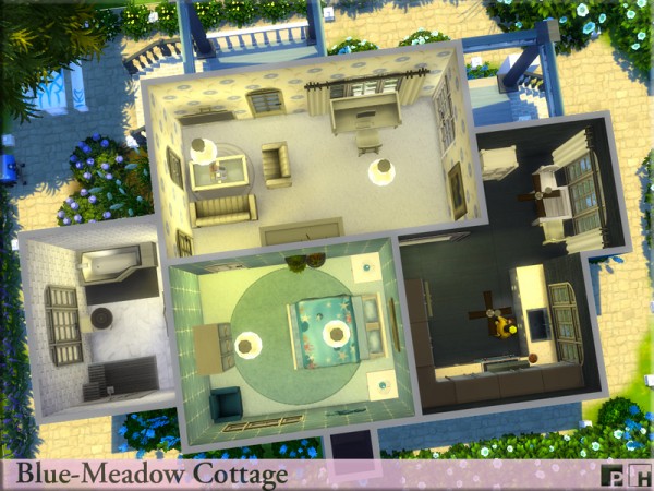  The Sims Resource: Blue Meadow Cottage by Pinkfizzzzz