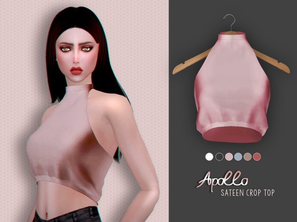  The Sims Resource: Apollo    Sateen Top by Screaming Mustard