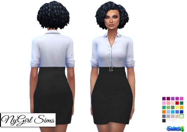  NY Girl Sims: Double Belted Business Dress