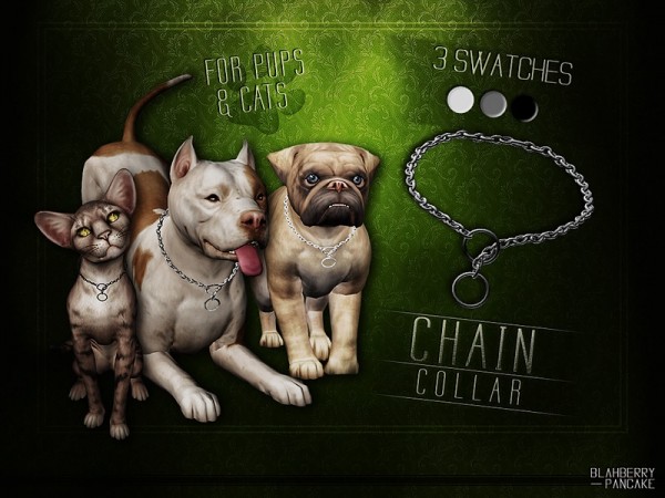  The Sims Resource: Chain Collars for Cats and Dogs by Blahberry Pancake