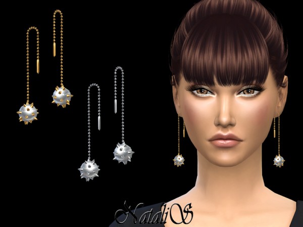  The Sims Resource: Spiked Drop Pearl Earrings by NataliS