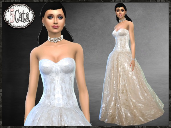 The Sims Resource: El Dorado Bridal Gown by Five5Cats • Sims 4 Downloads