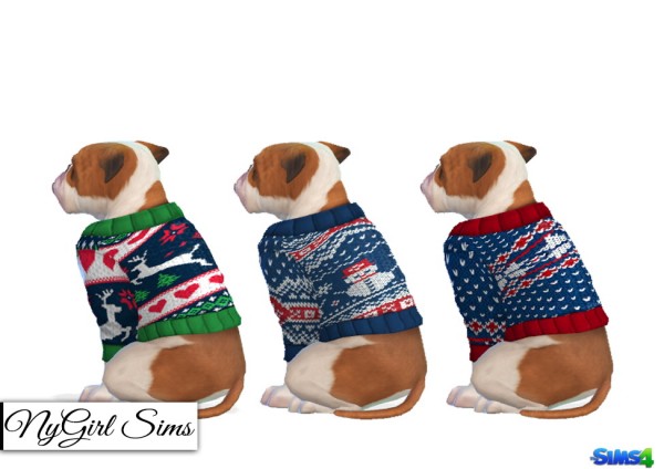  NY Girl Sims: Dogs Knitted Holiday Sweater
