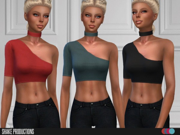  The Sims Resource: Top with choker detail  set80 by ShakeProductions