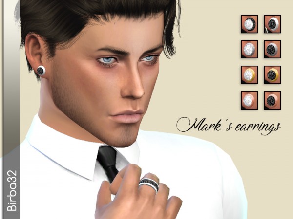  The Sims Resource: Marks Earrings by Birba32
