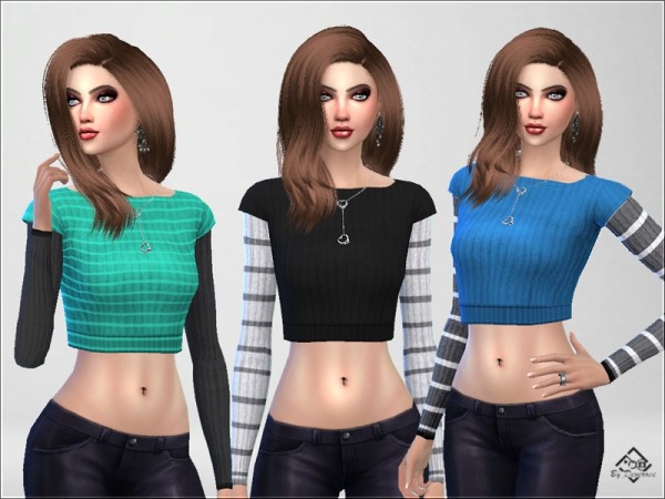  The Sims Resource: Double Wool Top by Devirose