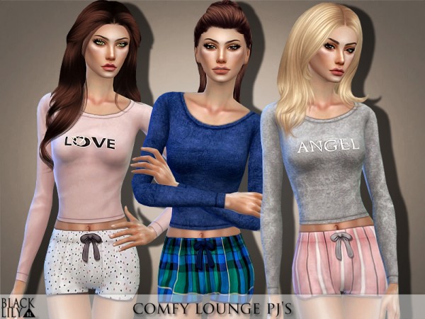  The Sims Resource: Comfy Lounge PJs by Black Lily