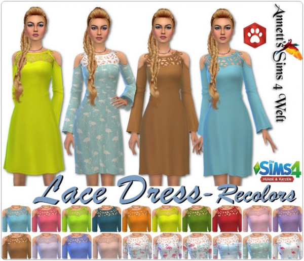  Annett`s Sims 4 Welt: Lace dress recolored