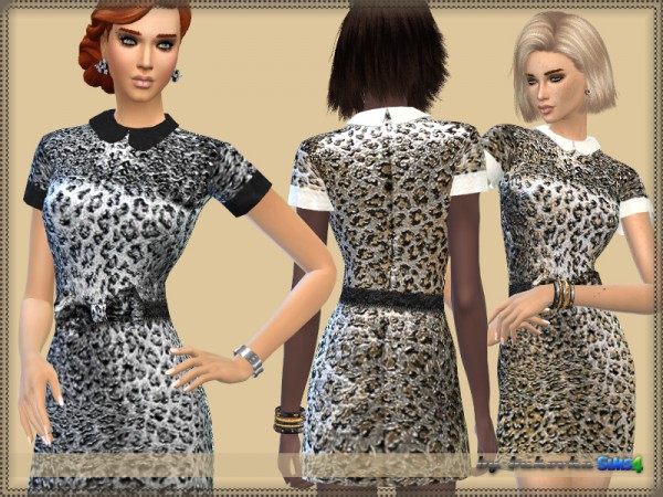  The Sims Resource: Dress Leopard and Glitter by bukovka
