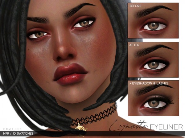  The Sims Resource: Lynette Eyeliner N76 by Pralinesims