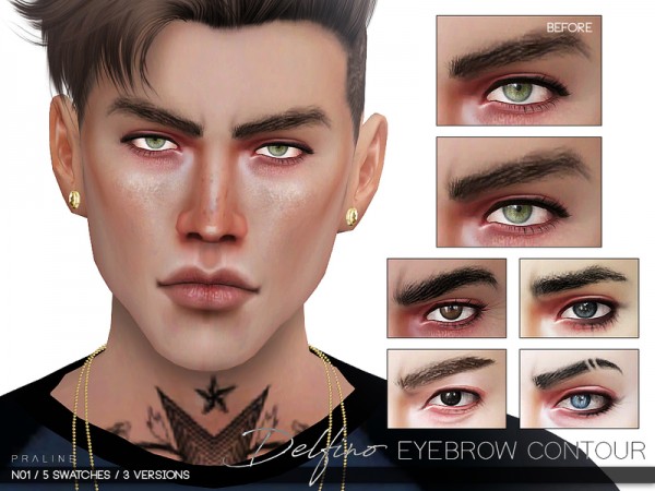  The Sims Resource: Delfino Eyebrow Contour N01 by Pralinesims