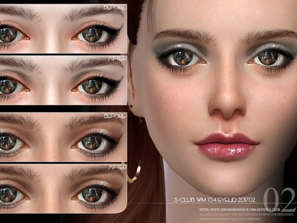  The Sims Resource: Skin Detail Eyelid 201702 by S Club