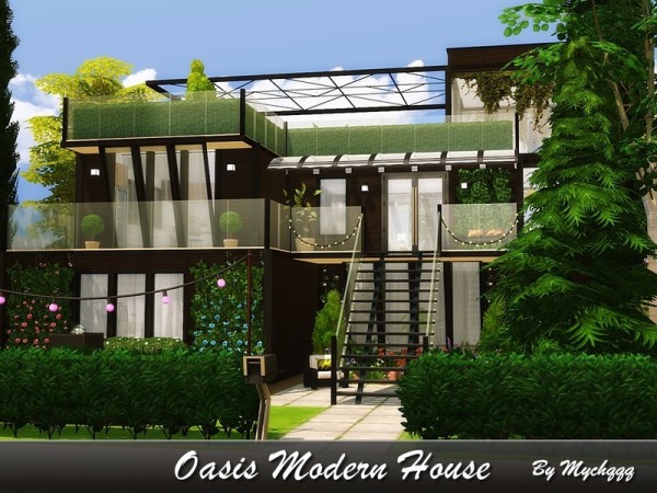  The Sims Resource: Oasis Modern House by MychQQQ