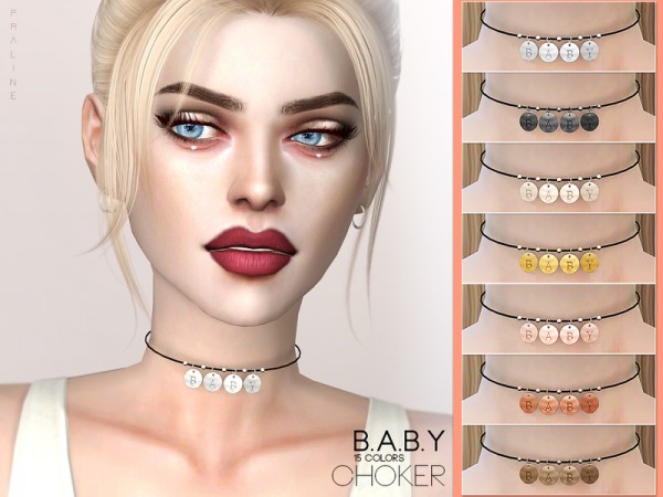  The Sims Resource: B.A.B.Y Choker by Pralinesims