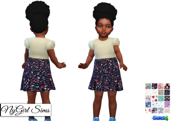 NY Girl Sims: Dress with Printed Skirt