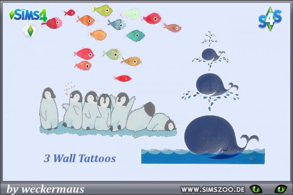  Blackys Sims 4 Zoo: Wall Tattoos 2 by  weckermaus