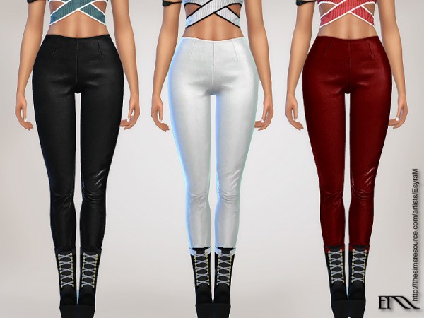  The Sims Resource: Cropped Leather Leggings by EsyraM